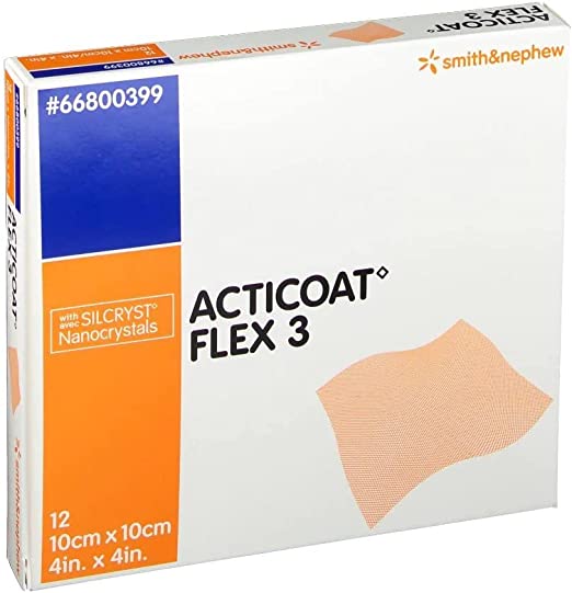 Acticoat Flex 3 - 10cm x 10cm (3-day wear) 12/BX