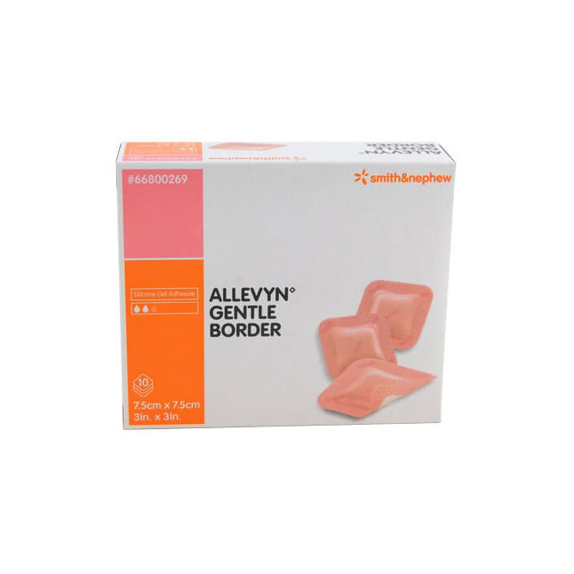 Allevyn Gentle Border 7.5cm x 7.5cm 10/BX